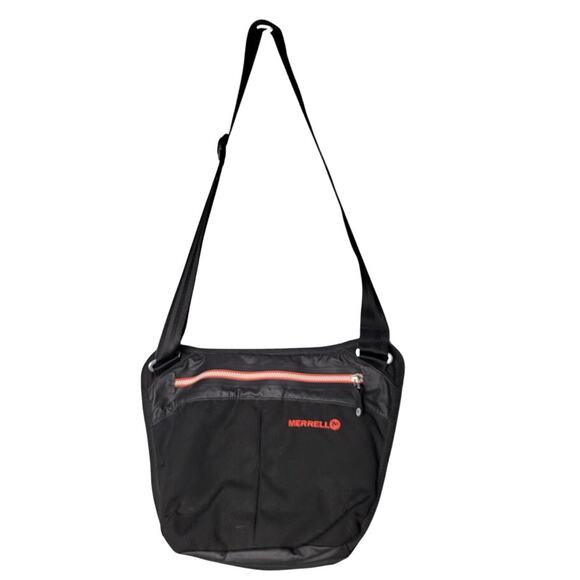Merrell Black Messenger Crossbody Bag Adjustable Strap Outdoor Travel Work - Picture 2 of 10